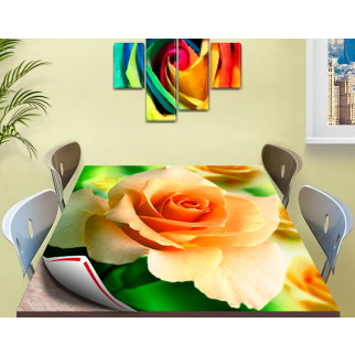 Покриття для столу, м'яке скло з фотопринтом, Троянда 60 х 100 см (1,2 мм) 100, 120 - Інтернет-магазин спільних покупок ToGether