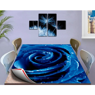 Покриття для столу, м'яке скло з фотопринтом, Синя троянда 60 х 100 см (1,2 мм) 120, 60 - Інтернет-магазин спільних покупок ToGether