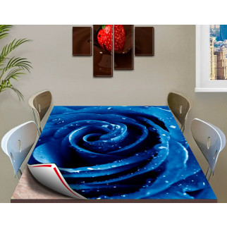 Покриття для столу, м'яке скло з фотопринтом, Синя троянда 60 х 100 см (1,2 мм) 120, 70 - Інтернет-магазин спільних покупок ToGether