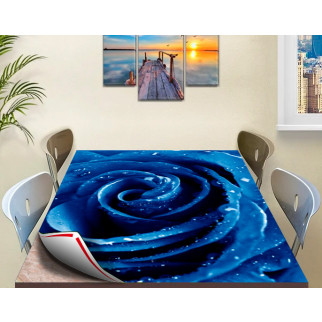 Покриття для столу, м'яке скло з фотопринтом, Синя троянда 60 х 100 см (1,2 мм) 120, 80 - Інтернет-магазин спільних покупок ToGether