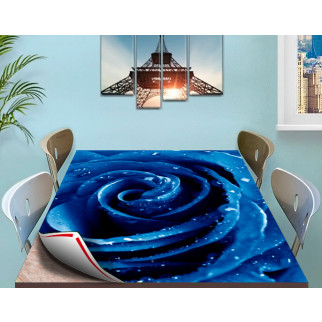 Покриття для столу, м'яке скло з фотопринтом, Синя троянда 60 х 100 см (1,2 мм) 120, 90 - Інтернет-магазин спільних покупок ToGether