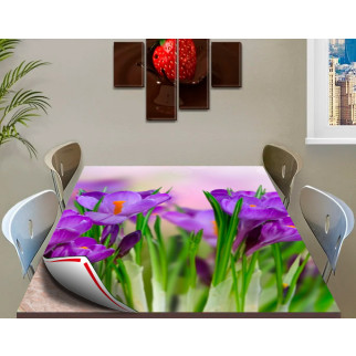 Покриття для столу, м'яке скло з фотопринтом, весняні квіти 60 х 100 см (1,2 мм) 120, 80 - Інтернет-магазин спільних покупок ToGether