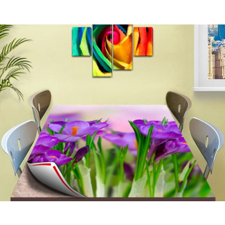 Покриття для столу, м'яке скло з фотопринтом, весняні квіти 60 х 100 см (1,2 мм) 120, 90 - Інтернет-магазин спільних покупок ToGether