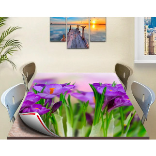 Покриття для столу, м'яке скло з фотопринтом, весняні квіти 60 х 100 см (1,2 мм) 100, 120 - Інтернет-магазин спільних покупок ToGether