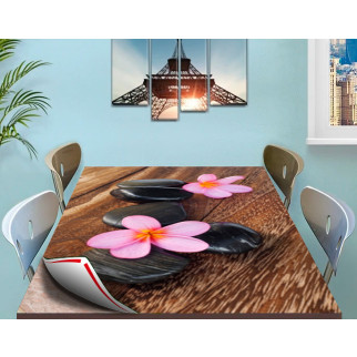 Покриття для столу, м'яке скло з фотопринтом, Квіти на каменях 60 х 100 см (1,2 мм) 120, 80 - Інтернет-магазин спільних покупок ToGether