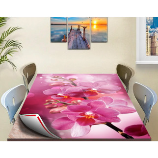 Покриття для столу, м'яке скло з фотопринтом, Рожева орхідея 60 х 100 см (1,2 мм) 120, 70 - Інтернет-магазин спільних покупок ToGether