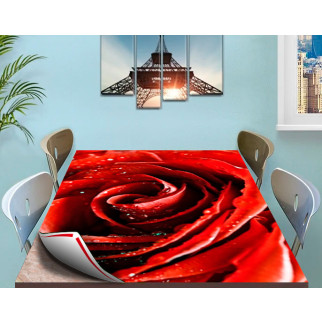 Покриття для столу, м'яке скло з фотопринтом, Троянда 60 х 100 см (1,2 мм) - Інтернет-магазин спільних покупок ToGether