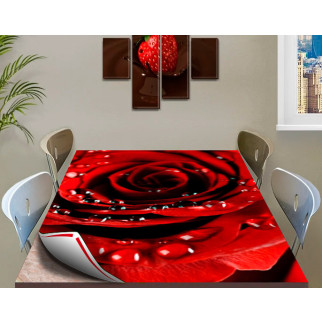 Покриття для столу, м'яке скло з фотопринтом, Троянда з краплями роси 60 х 100 см (1,2 мм) 120, 90 - Інтернет-магазин спільних покупок ToGether