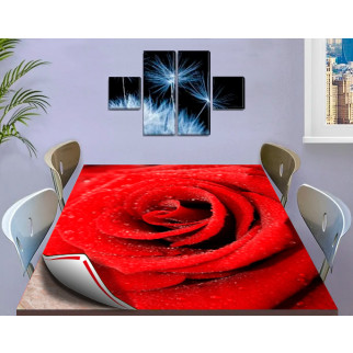 Покриття для столу, м'яке скло з фотопринтом, Троянда 60 х 100 см (1,2 мм) - Інтернет-магазин спільних покупок ToGether