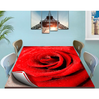 Покриття для столу, м'яке скло з фотопринтом, Троянда 60 х 100 см (1,2 мм) 120, 80 - Інтернет-магазин спільних покупок ToGether