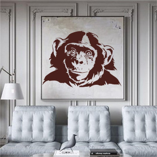 Трафарет для фарбування Шимпанзе-3, одноразовий із самоклейної плівки 95 х 135 см - Інтернет-магазин спільних покупок ToGether