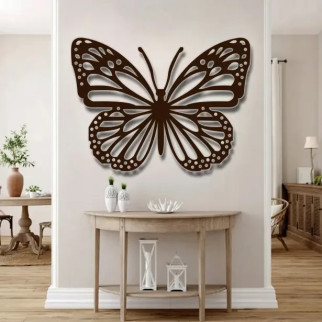 Панно 3D декоративне з об'ємом 15 мм для стін, Метелик 44 х 60 см коричневе - Інтернет-магазин спільних покупок ToGether