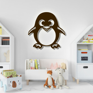 Панно 3D декоративне з об'ємом 15 мм для стін, Пінгвін 60 х 60 см коричневе - Інтернет-магазин спільних покупок ToGether