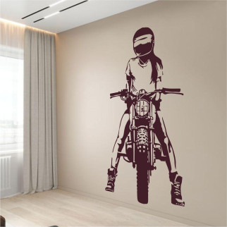 Трафарет для фарбування, Дівчина на мотоциклі, одноразовий із самоклейної плівки 190 х 95 см - Інтернет-магазин спільних покупок ToGether