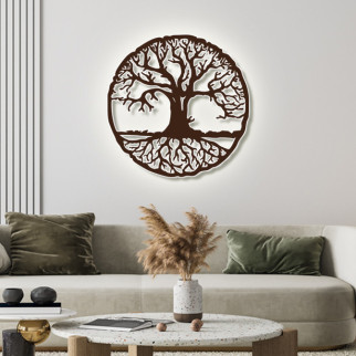 Панно 3D декоративне з об'ємом 15 мм для стін, Дерево 40 х 40 см коричневе - Інтернет-магазин спільних покупок ToGether
