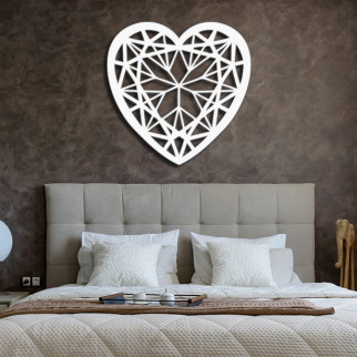 Панно 3D декоративне з обсягом 15 мм для стін, Серце з візерунком 40 х 40 см біле - Інтернет-магазин спільних покупок ToGether