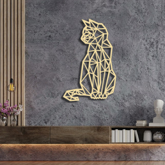 Панно 3D декоративне з обсягом 15 мм для стін, Кішка з візерунком 62 х 40 см ванільне 77, 50 - Інтернет-магазин спільних покупок ToGether