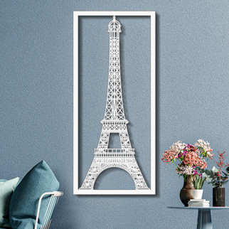 Панно 3D декоративне з об'ємом 15 мм для стін, Ейфелева вежа-2 80 х 36 см біле - Інтернет-магазин спільних покупок ToGether
