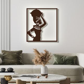 Панно 3D декоративне з об'ємом 15 мм для стін, Африканка 60 х 55 см коричневе 80, 74 - Інтернет-магазин спільних покупок ToGether
