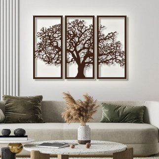 Панно 3D декоративне з об'ємом 15 мм для стін, Дерево-3 60 х 84 см коричневе - Інтернет-магазин спільних покупок ToGether