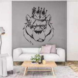 Трафарет для фарбування Ведмідь у короні, одноразовий із самоклейної плівки 120 х 95 см - Інтернет-магазин спільних покупок ToGether
