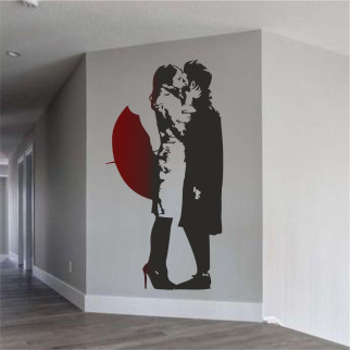 Трафарет для фарбування Закохана пара з парасолькою, одноразовий із самоклейної плівки 190 х 95 см - Інтернет-магазин спільних покупок ToGether