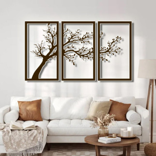 Панно 3D декоративне з об'ємом 15 мм для стін, весняне дерево 50 х 85 см коричневе - Інтернет-магазин спільних покупок ToGether