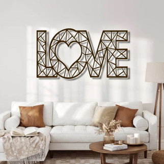 Панно 3D декоративне з об'ємом 15 мм для стін, Love 50 х 90 см коричневе 60, 110 - Інтернет-магазин спільних покупок ToGether