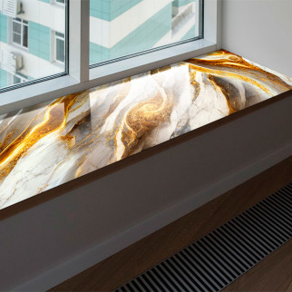 Покриття для підвіконня, м'яке скло з фотодруком під мармур із золотом 35х100 см - Інтернет-магазин спільних покупок ToGether