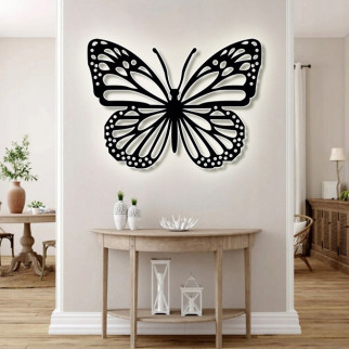 Панно 3D декоративне з об'ємом 15 мм для стін, Метелик 44 х 60 см чорне - Інтернет-магазин спільних покупок ToGether