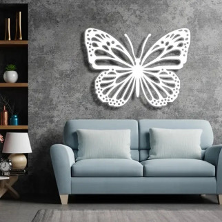 Панно 3D декоративне з об'ємом 15 мм для стін, Метелик 44 х 60 см біле - Інтернет-магазин спільних покупок ToGether