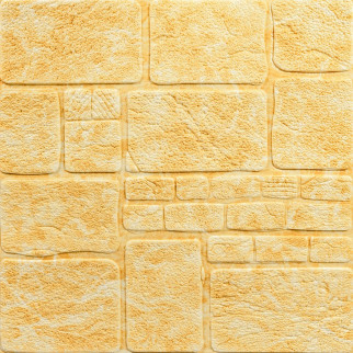 Самоклеюча декоративна 3D панель камінь жовтий мармур 700х700х7мм (152) SW-00000220 - Інтернет-магазин спільних покупок ToGether