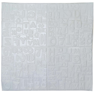 Самоклеюча декоративна 3D панель літери білі 700x700x5 мм - Інтернет-магазин спільних покупок ToGether