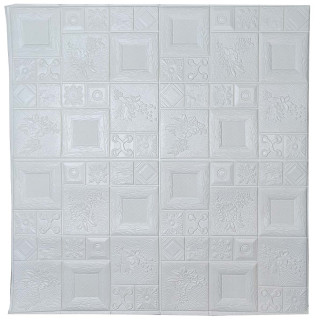 Самоклеюча декоративна 3D панель арт білий 700x700x5 мм - Інтернет-магазин спільних покупок ToGether