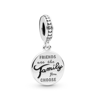 Серебряная подвеска-шарм      "Друзі - це сім'я, яку ти обираєш" 798124EN16 - Інтернет-магазин спільних покупок ToGether