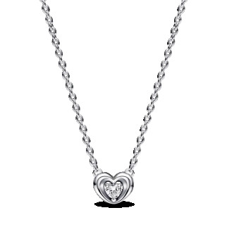 Серебряное колье     "Сяюче серце" 392494C01 - Інтернет-магазин спільних покупок ToGether