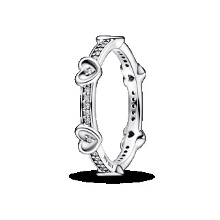 Серебряное кольцо     "Блискучі сердечка" 192496C01 - Інтернет-магазин спільних покупок ToGether