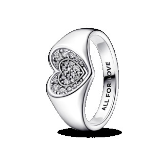Серебряное кольцо     "Подвійне серце" 192491C01 - Інтернет-магазин спільних покупок ToGether