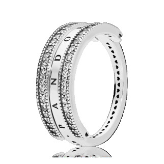 Серебряное кольцо з логотипом     та сердечками 197404CZ - Інтернет-магазин спільних покупок ToGether