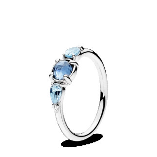 Серебряное кольцо     з блакитним камінням "Краплі льоду" 191016NMB - Інтернет-магазин спільних покупок ToGether