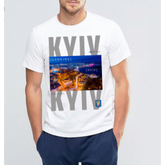 Футболка біла з патріотичним принтом "Kyiv. Киев" Push IT XXXL - Інтернет-магазин спільних покупок ToGether