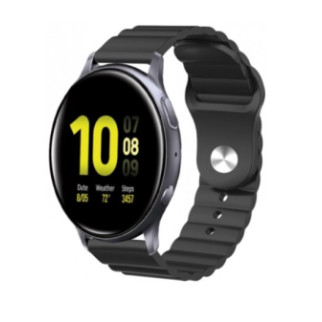 Ремінець BeWatch для Samsung Galaxy Watch 42 | 3 41 мм | Active | Active 2 силіконовий 20мм Wave Чорний (1010701) - Інтернет-магазин спільних покупок ToGether