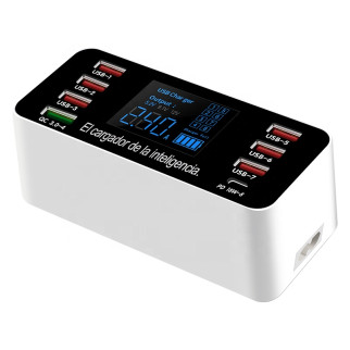 Мультизарядний пристрій на 8 портів Digital Lion WLX-A9P, СЗУ з дисплеєм, 60W - Інтернет-магазин спільних покупок ToGether