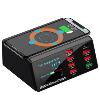 Мультизарядний пристрій із бездротовою зарядкою Digital Lion MCS-X9, на 8 USB, 100W - Інтернет-магазин спільних покупок ToGether