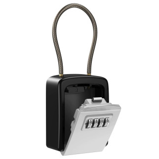 Підвісний зовнішній міні сейф Gerui KS-07 для ключів, з кодовим замком та гнучким тросом, Сірий - Інтернет-магазин спільних покупок ToGether
