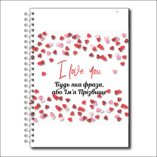 Іменний блокнот FairyTale I love you серця А4 Шрифт - Magnolis - Інтернет-магазин спільних покупок ToGether