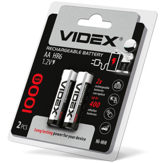 Акумулятори пальчикові Videx HR6/AA Ni-MH на 1000mAh 2 шт - Інтернет-магазин спільних покупок ToGether