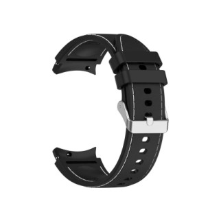 Ремінець силіконовий BeWatch Samsung Galaxy Watch 4/5/Pro Чорний з білою прошивкою (0133101) - Інтернет-магазин спільних покупок ToGether