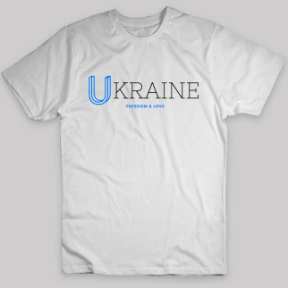 Футболка біла з патріотичним принтом Арбуз Ukraine Freedom And Love S - Інтернет-магазин спільних покупок ToGether