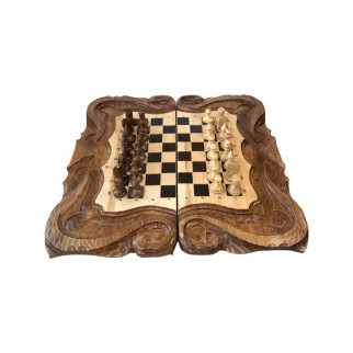 Шахи шашки нарди гральний набір 3 в 1 з дерева Арбуз 59*27*9см 191008 - Інтернет-магазин спільних покупок ToGether